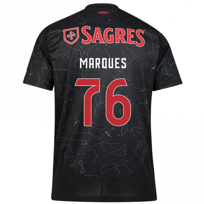 Kids Football Gustavo Marques #76 Black Red Away Jersey 2024/25 T-Shirt Australia