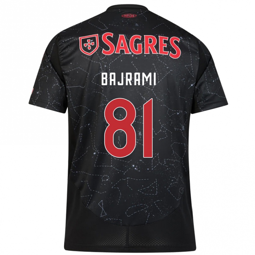 Kids Football Adrian Bajrami #81 Black Red Away Jersey 2024/25 T-Shirt Australia