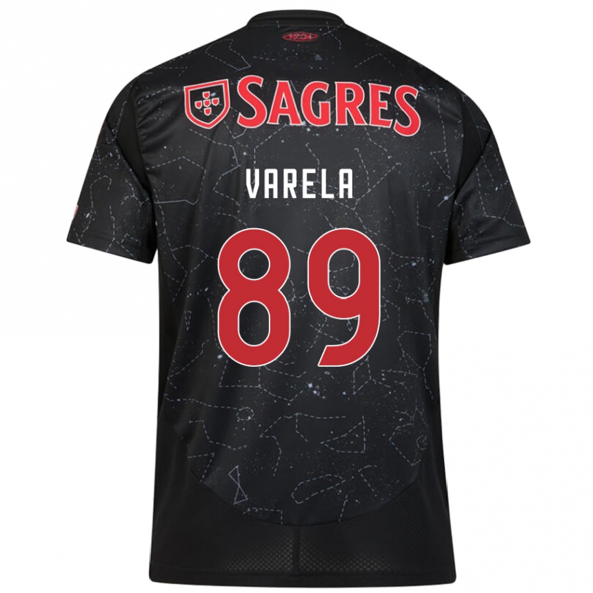 Kids Football Gustavo Varela #89 Black Red Away Jersey 2024/25 T-Shirt Australia