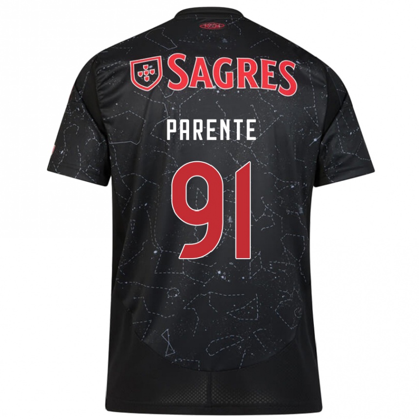 Kids Football Tiago Parente #91 Black Red Away Jersey 2024/25 T-Shirt Australia