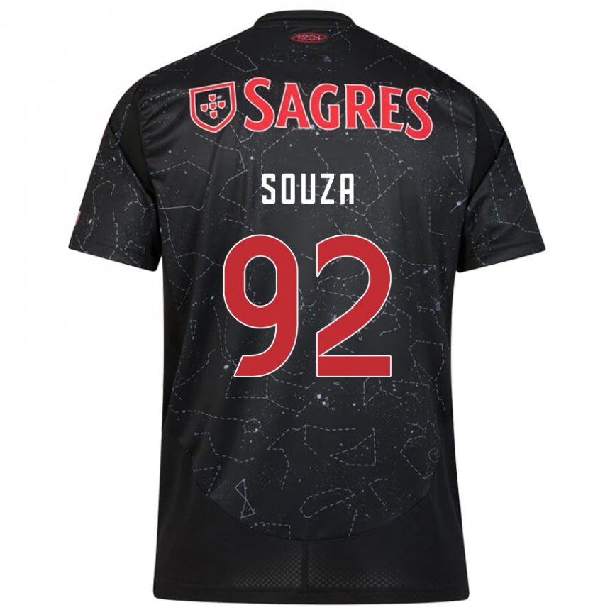 Kids Football Pedro Souza #92 Black Red Away Jersey 2024/25 T-Shirt Australia