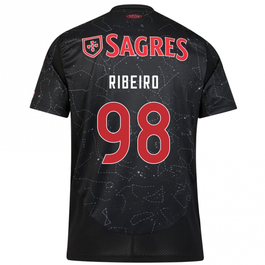 Kids Football Ricardo Ribeiro #98 Black Red Away Jersey 2024/25 T-Shirt Australia