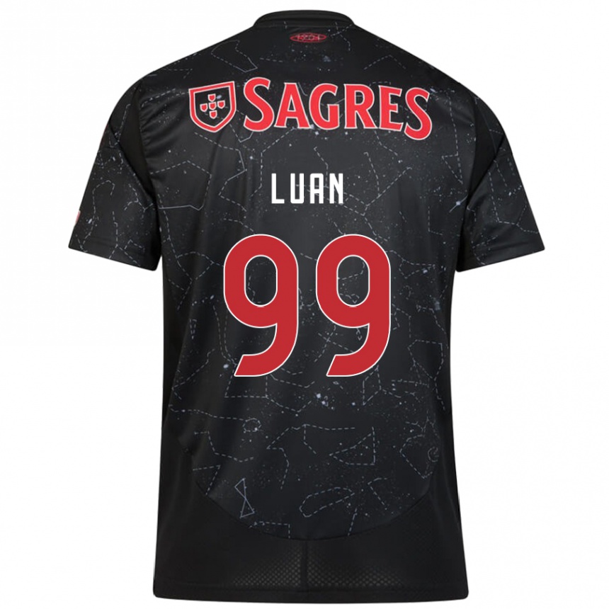 Kids Football Luan #99 Black Red Away Jersey 2024/25 T-Shirt Australia