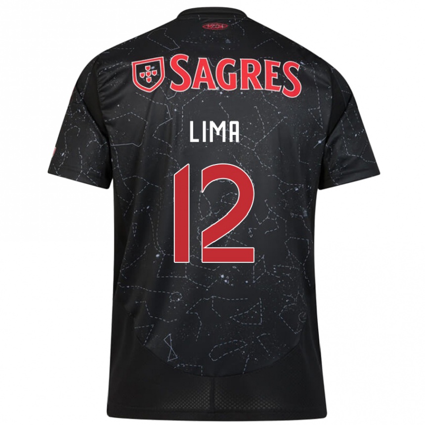 Kids Football Thaís Lima #12 Black Red Away Jersey 2024/25 T-Shirt Australia