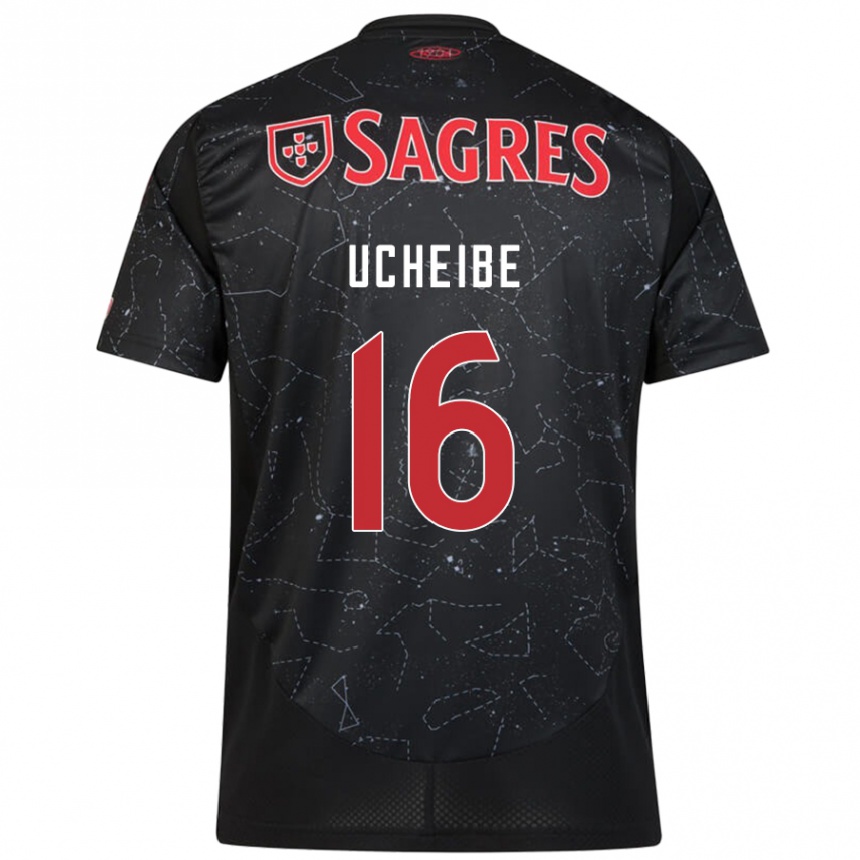 Kids Football Christy Ucheibe #16 Black Red Away Jersey 2024/25 T-Shirt Australia