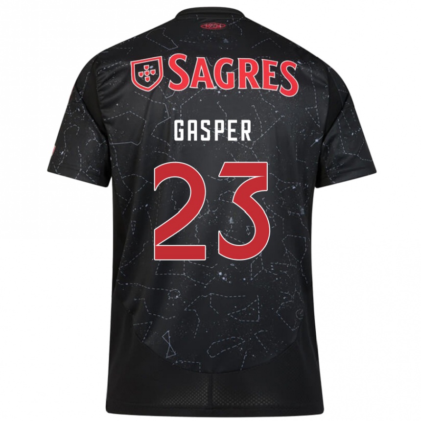 Kids Football Anna Gasper #23 Black Red Away Jersey 2024/25 T-Shirt Australia