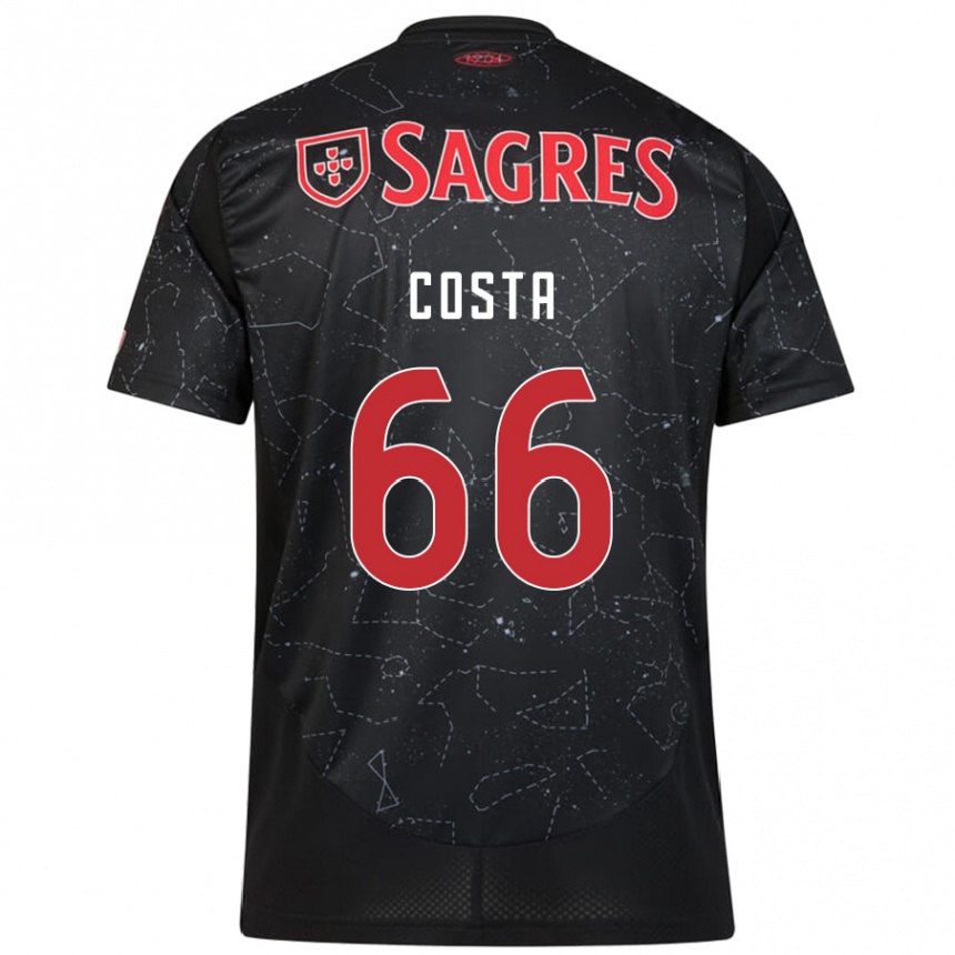 Kids Football Rute Costa #66 Black Red Away Jersey 2024/25 T-Shirt Australia