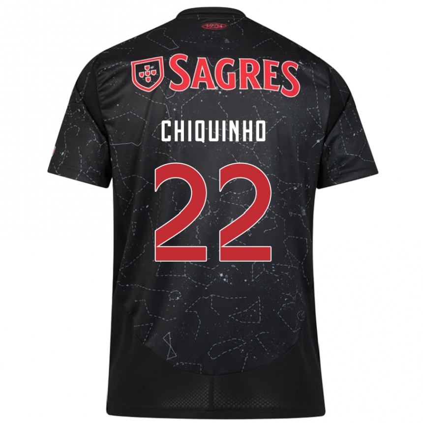 Kids Football Chiquinho #22 Black Red Away Jersey 2024/25 T-Shirt Australia