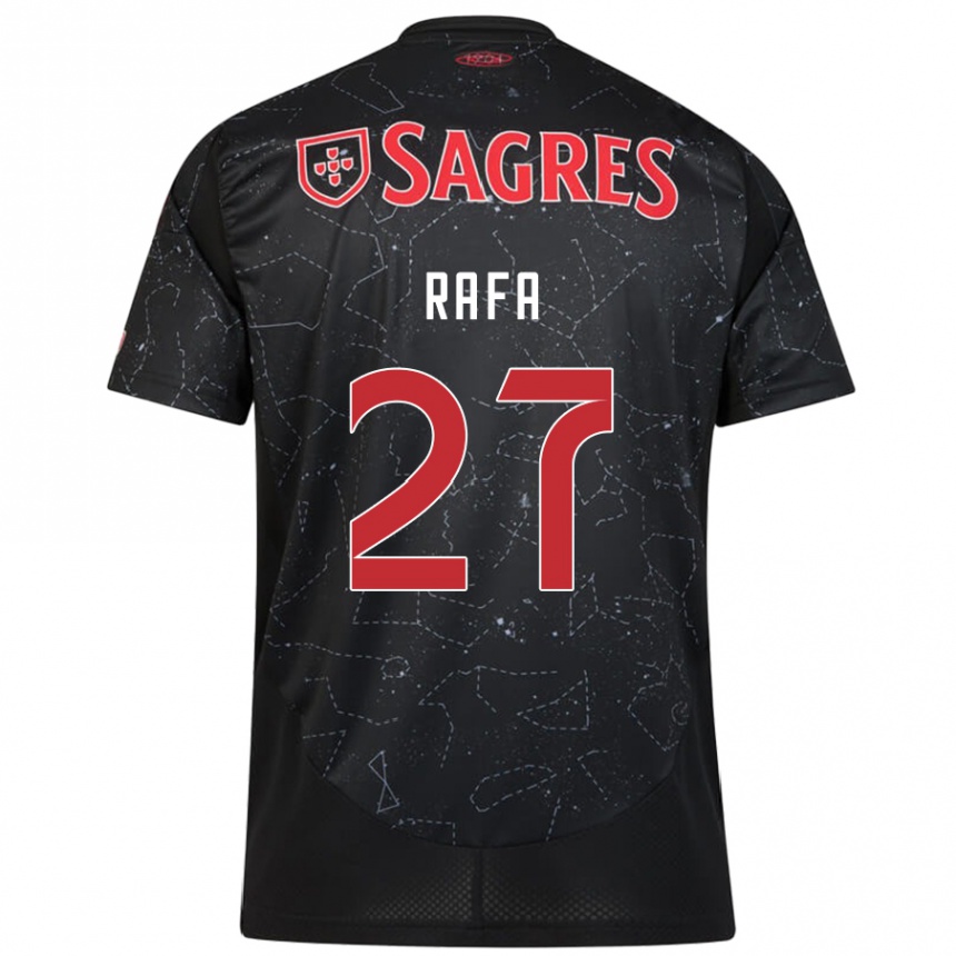 Kids Football Rafa #27 Black Red Away Jersey 2024/25 T-Shirt Australia