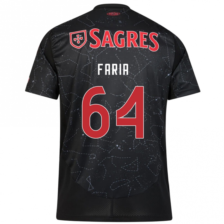 Kids Football Hugo Faria #64 Black Red Away Jersey 2024/25 T-Shirt Australia