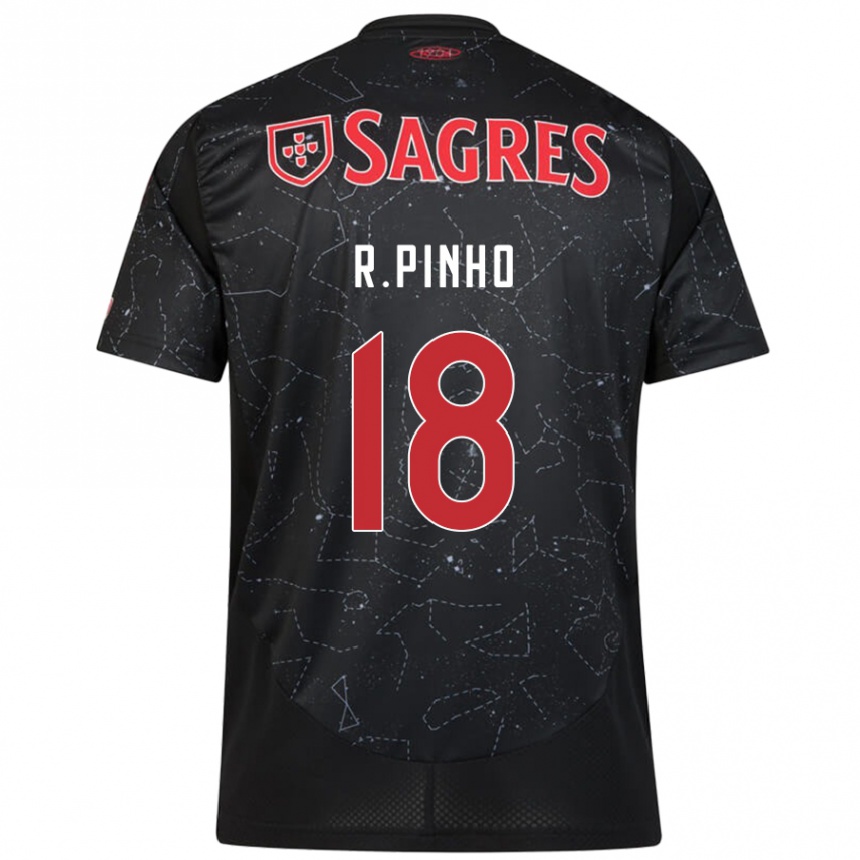 Kids Football Rodrigo Pinho #18 Black Red Away Jersey 2024/25 T-Shirt Australia