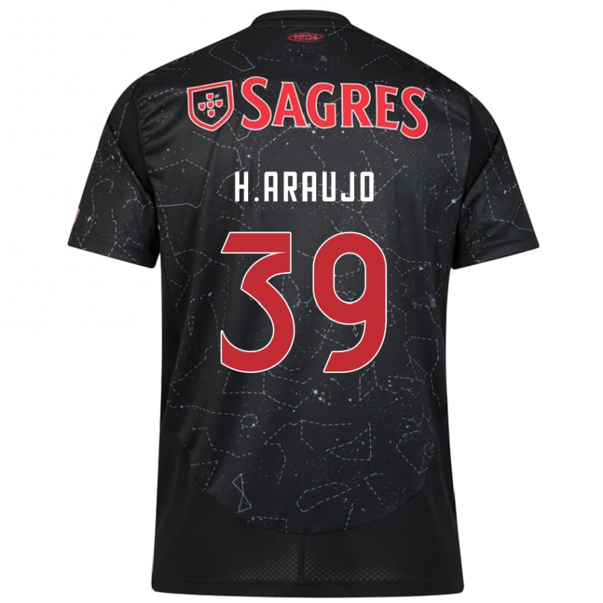 Kids Football Henrique Araujo #39 Black Red Away Jersey 2024/25 T-Shirt Australia