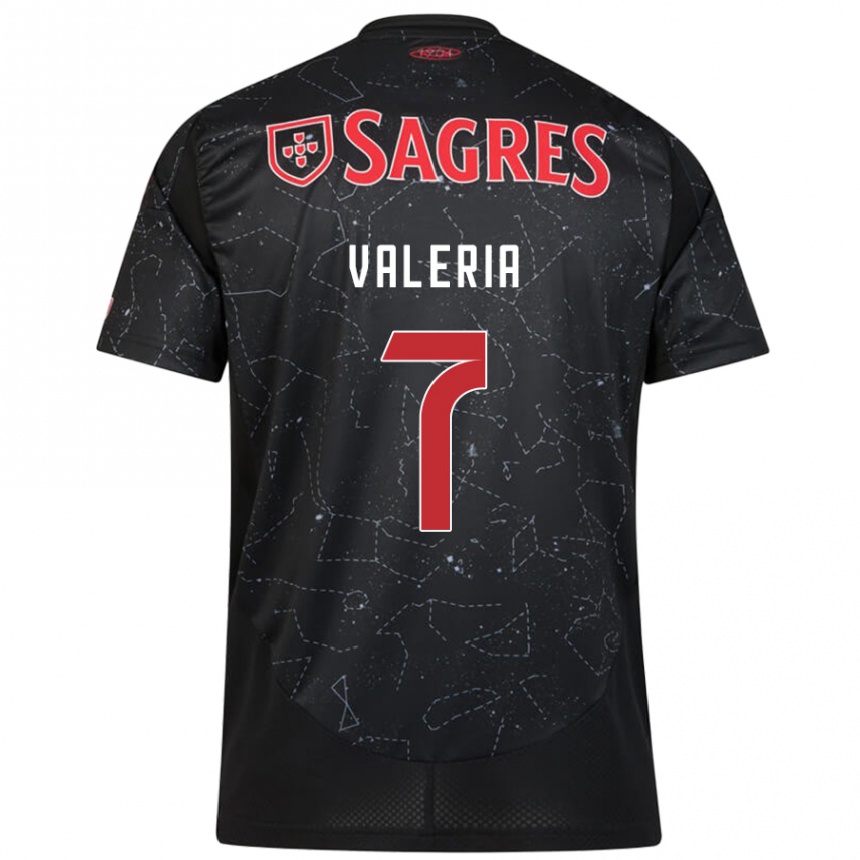 Kids Football Valeria #7 Black Red Away Jersey 2024/25 T-Shirt Australia