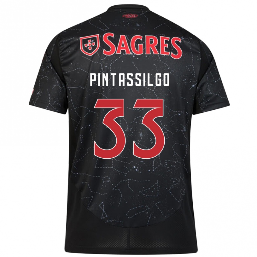 Kids Football Lara Pintassilgo #33 Black Red Away Jersey 2024/25 T-Shirt Australia