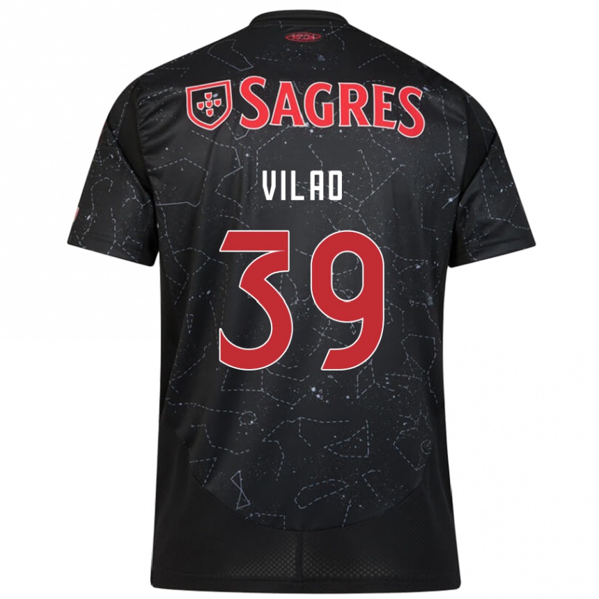 Kids Football Carolina Vilao #39 Black Red Away Jersey 2024/25 T-Shirt Australia