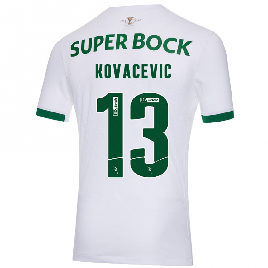 Kids Football Vladan Kovacevic #13 White Green Away Jersey 2024/25 T-Shirt Australia