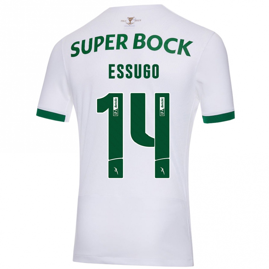 Kids Football Dário Essugo #14 White Green Away Jersey 2024/25 T-Shirt Australia