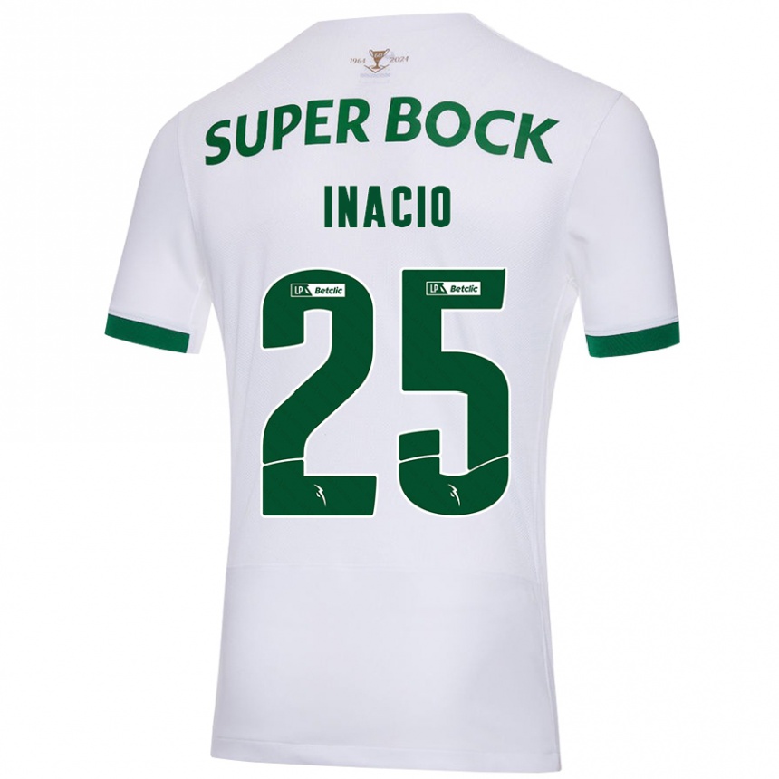 Kids Football Gonçalo Inácio #25 White Green Away Jersey 2024/25 T-Shirt Australia