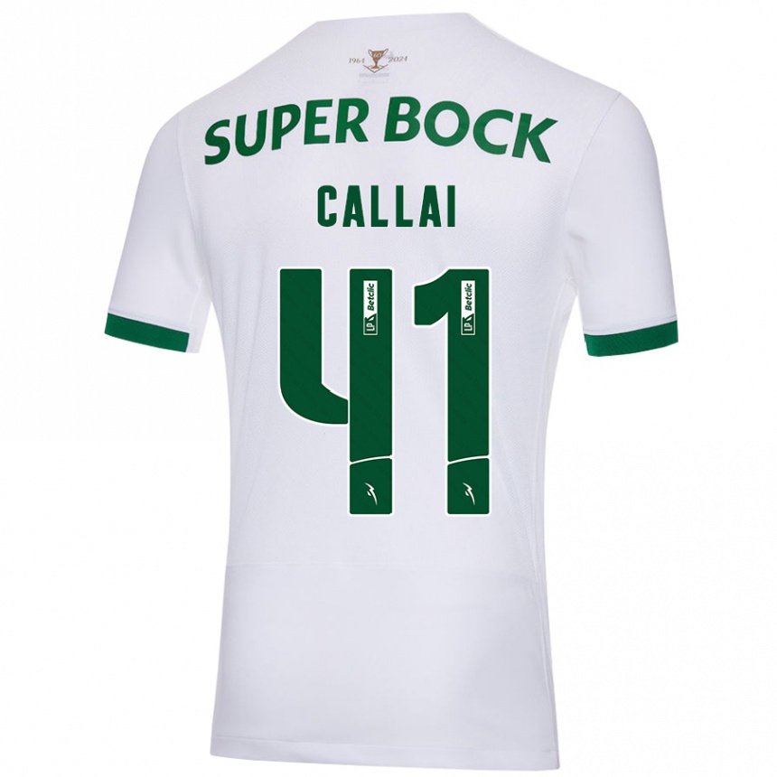 Kids Football Diego Callai #41 White Green Away Jersey 2024/25 T-Shirt Australia