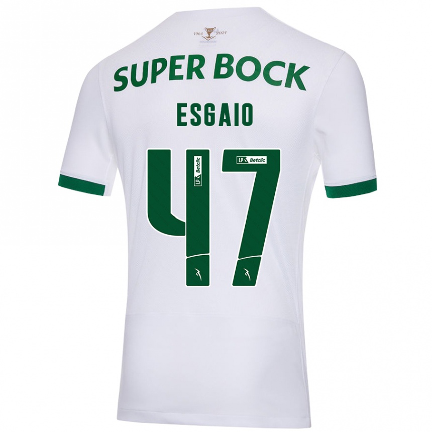 Kids Football Ricardo Esgaio #47 White Green Away Jersey 2024/25 T-Shirt Australia