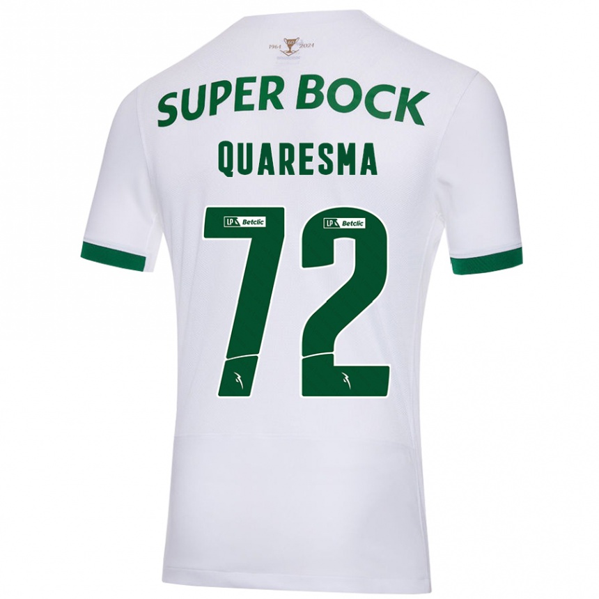 Kids Football Eduardo Quaresma #72 White Green Away Jersey 2024/25 T-Shirt Australia