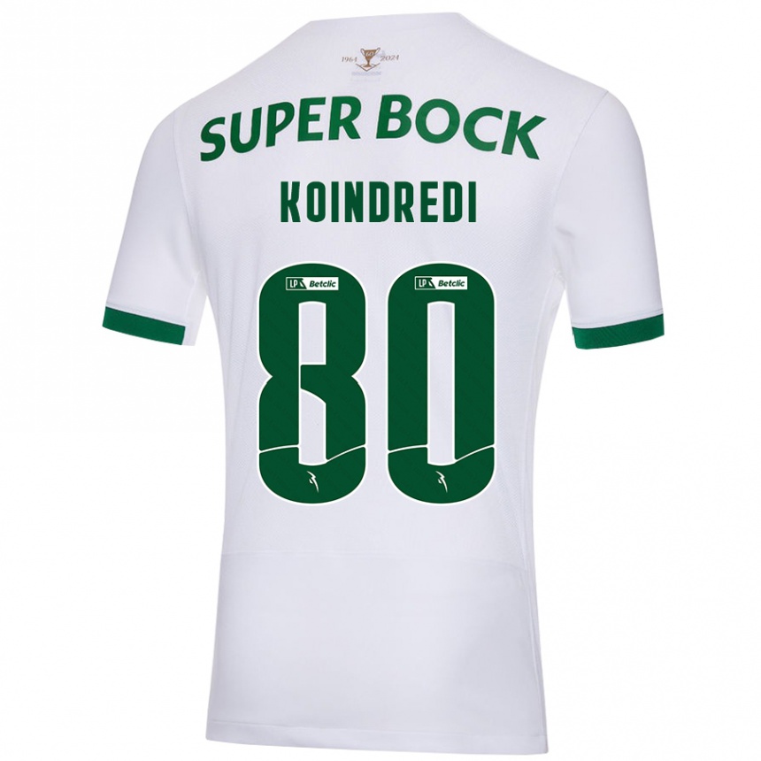 Kids Football Koba Koindredi #80 White Green Away Jersey 2024/25 T-Shirt Australia