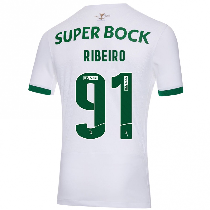 Kids Football Rodrigo Ribeiro #91 White Green Away Jersey 2024/25 T-Shirt Australia