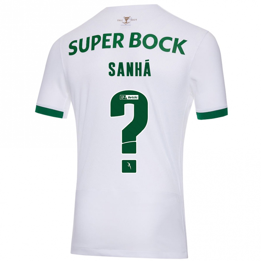 Kids Football Micael Sanhá #0 White Green Away Jersey 2024/25 T-Shirt Australia