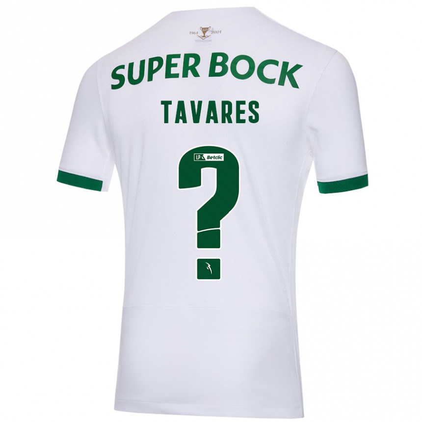 Kids Football Leonardo Tavares #0 White Green Away Jersey 2024/25 T-Shirt Australia