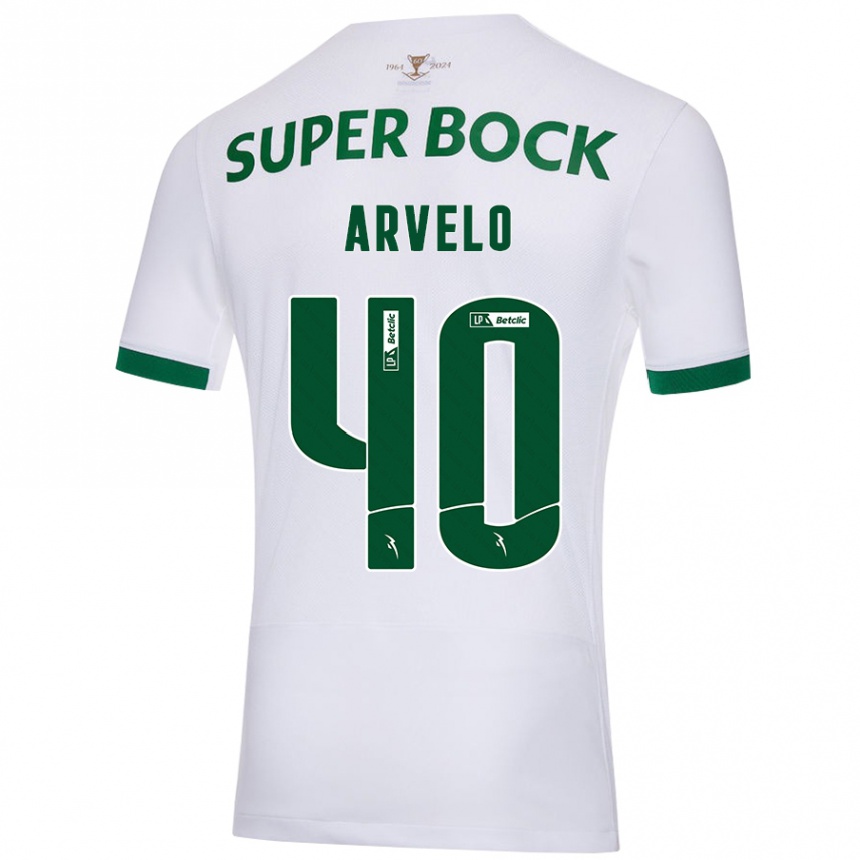 Kids Football Adam Arvelo #40 White Green Away Jersey 2024/25 T-Shirt Australia