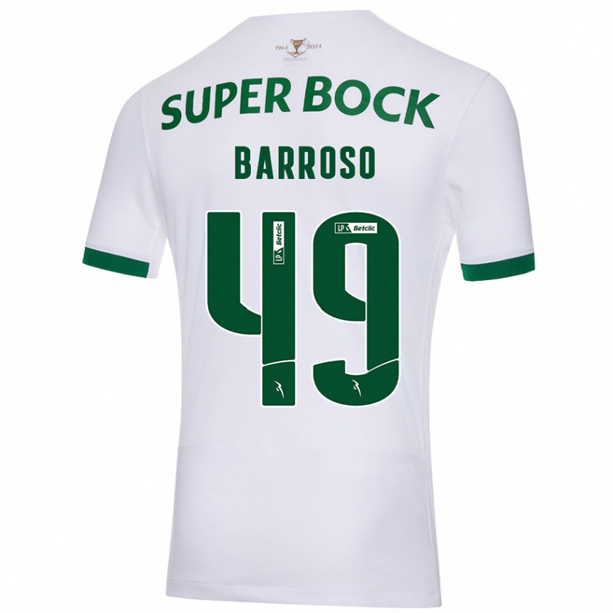 Kids Football Leonardo Barroso #49 White Green Away Jersey 2024/25 T-Shirt Australia