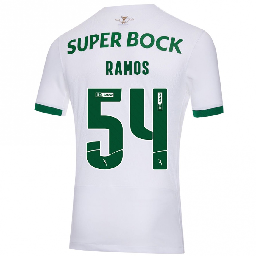 Kids Football Bruno Ramos #54 White Green Away Jersey 2024/25 T-Shirt Australia