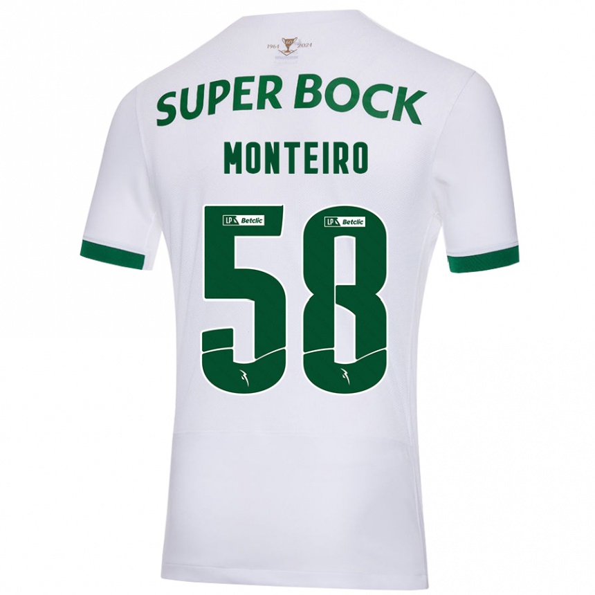 Kids Football David Monteiro #58 White Green Away Jersey 2024/25 T-Shirt Australia