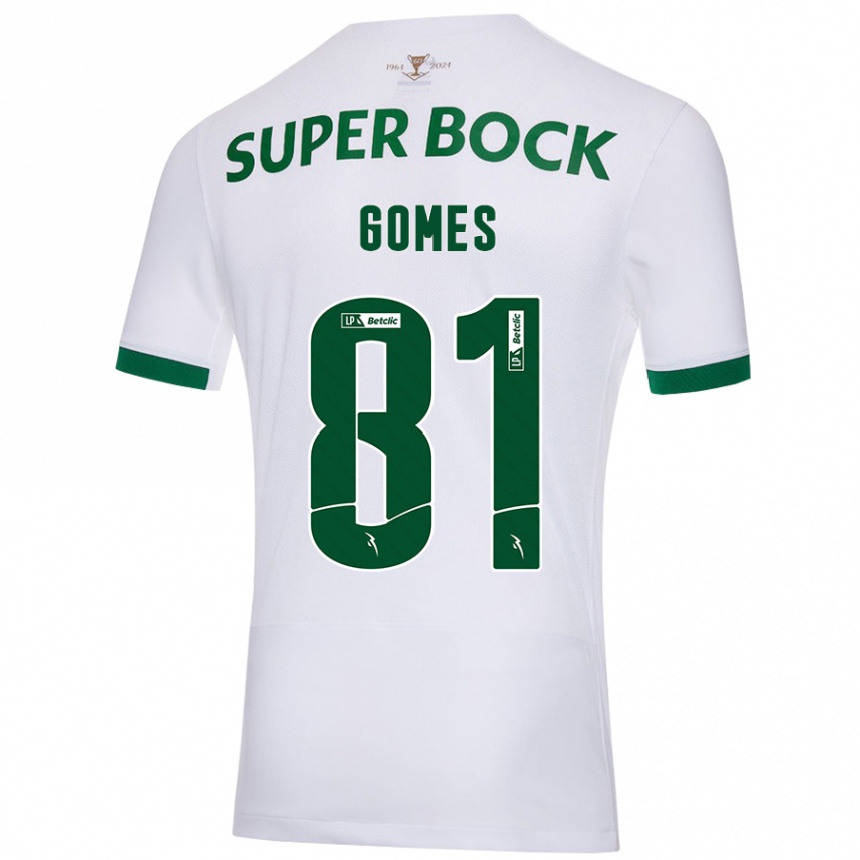 Kids Football Salvador Gomes #81 White Green Away Jersey 2024/25 T-Shirt Australia