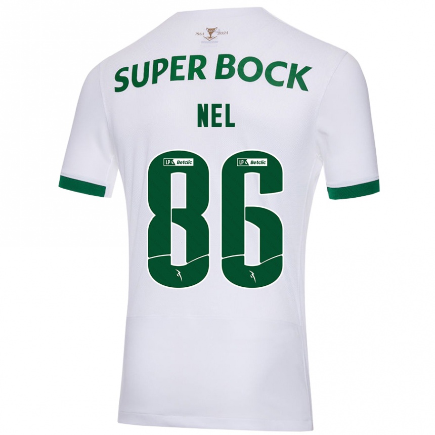 Kids Football Rafael Nel #86 White Green Away Jersey 2024/25 T-Shirt Australia