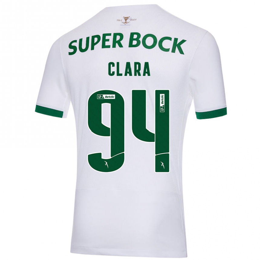 Kids Football Diogo Clara #94 White Green Away Jersey 2024/25 T-Shirt Australia