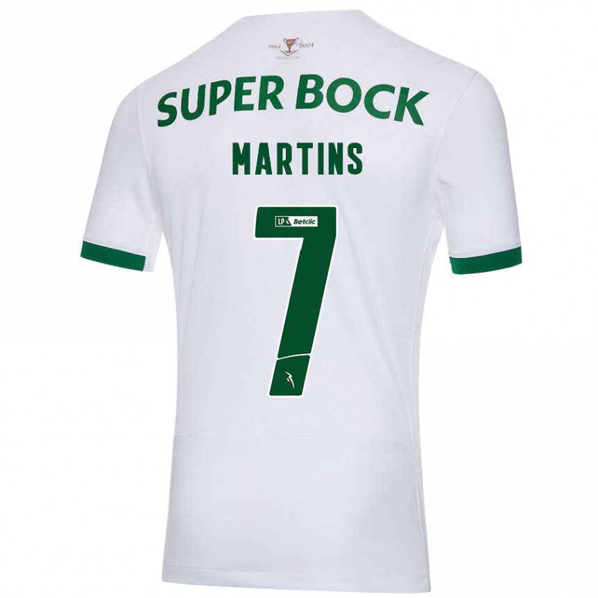 Kids Football Joana David Carromeu Martins #7 White Green Away Jersey 2024/25 T-Shirt Australia