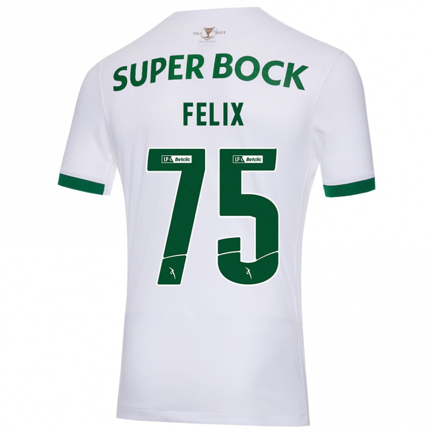 Kids Football Vando Félix #75 White Green Away Jersey 2024/25 T-Shirt Australia