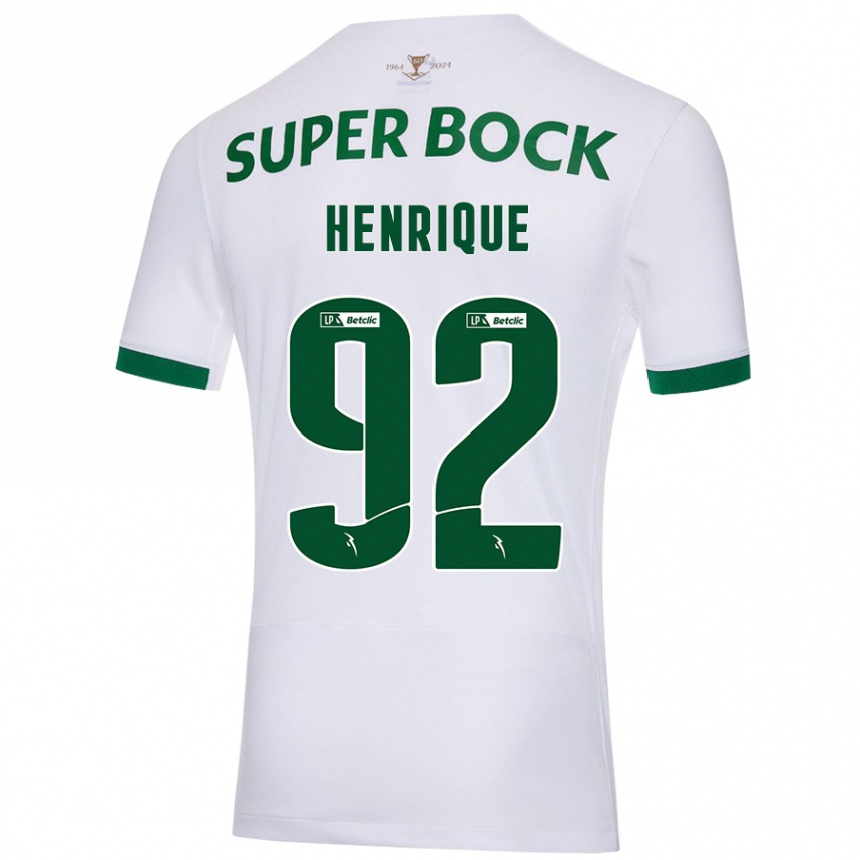 Kids Football Eduardo Henrique #92 White Green Away Jersey 2024/25 T-Shirt Australia