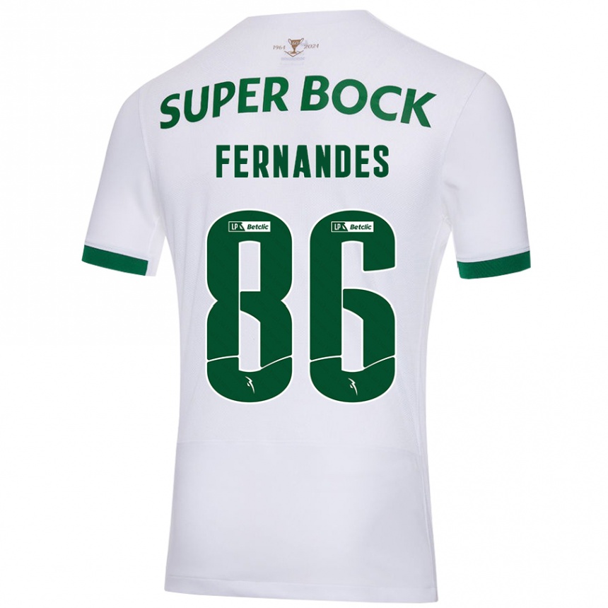 Kids Football Emanuel Fernandes #86 White Green Away Jersey 2024/25 T-Shirt Australia