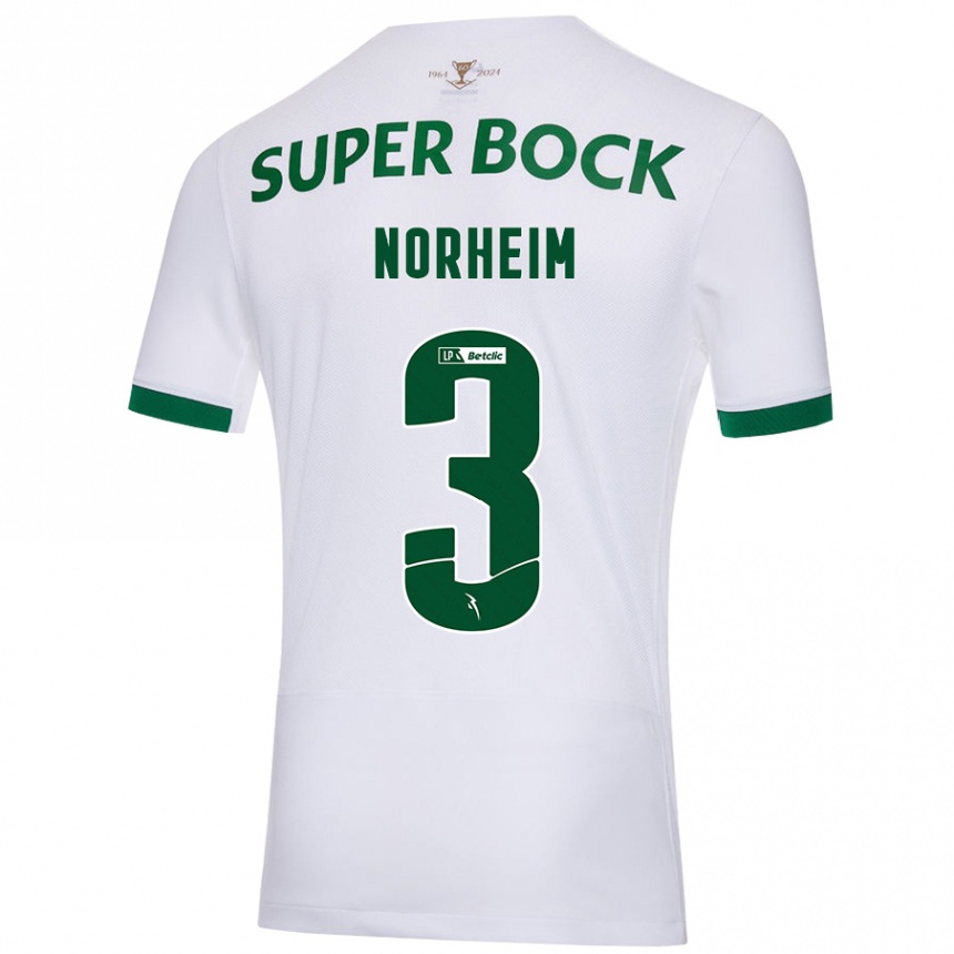 Kids Football Andrea Norheim #3 White Green Away Jersey 2024/25 T-Shirt Australia