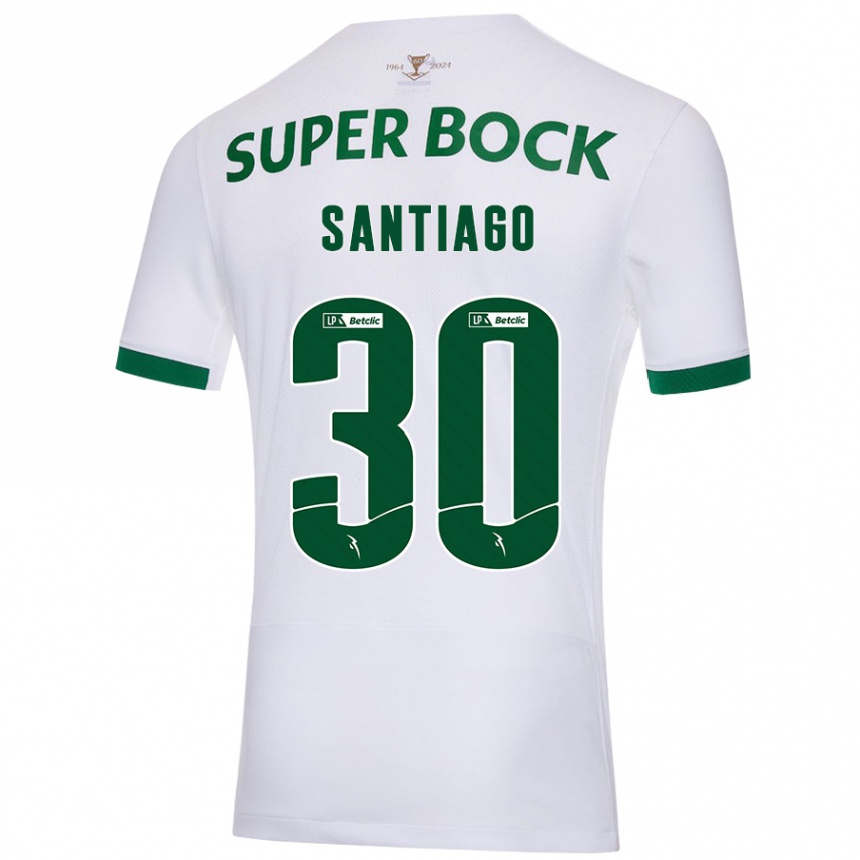 Kids Football Carolina Santiago #30 White Green Away Jersey 2024/25 T-Shirt Australia