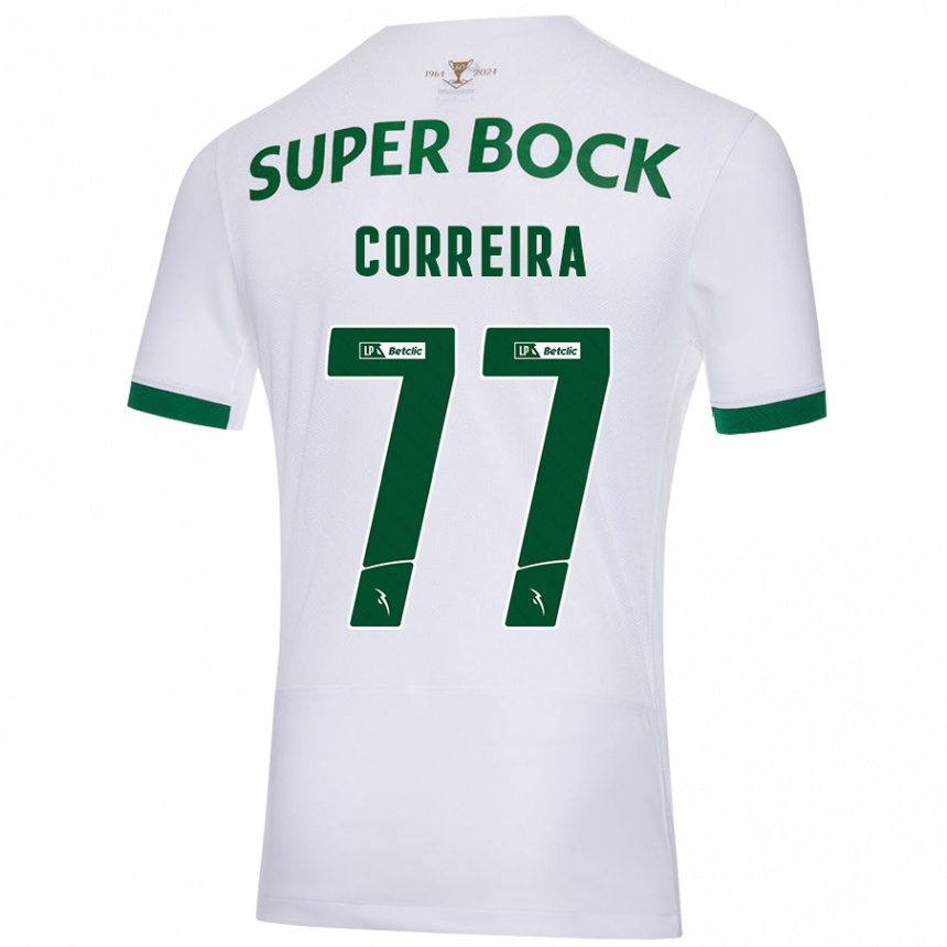 Kids Football Alicia Figueiredo Lima Correia #77 White Green Away Jersey 2024/25 T-Shirt Australia