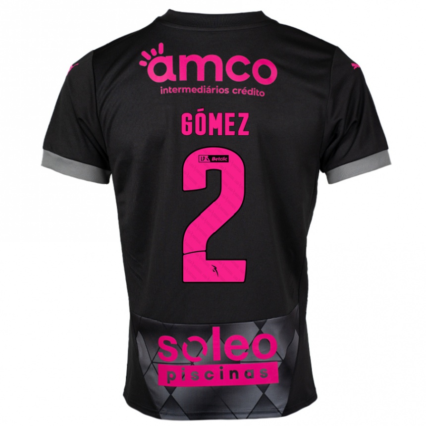 Kids Football Víctor Gómez #2 Black Pink Away Jersey 2024/25 T-Shirt Australia