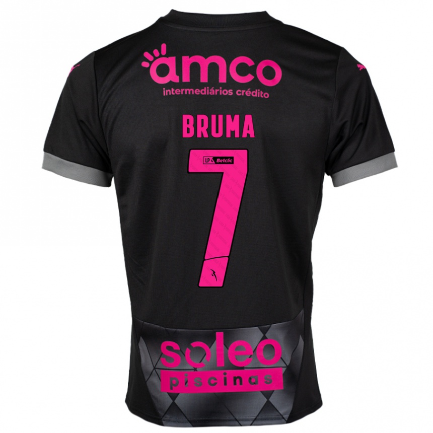 Kids Football Bruma #7 Black Pink Away Jersey 2024/25 T-Shirt Australia