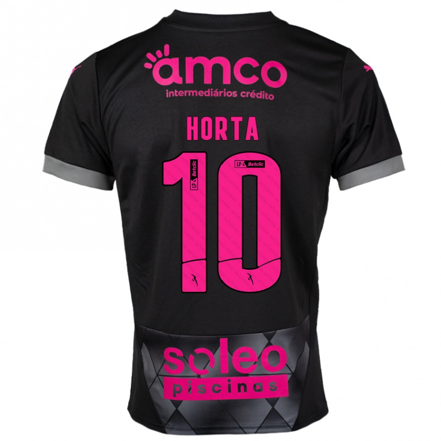 Kids Football André Horta #10 Black Pink Away Jersey 2024/25 T-Shirt Australia