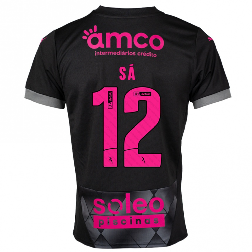 Kids Football Tiago Sá #12 Black Pink Away Jersey 2024/25 T-Shirt Australia