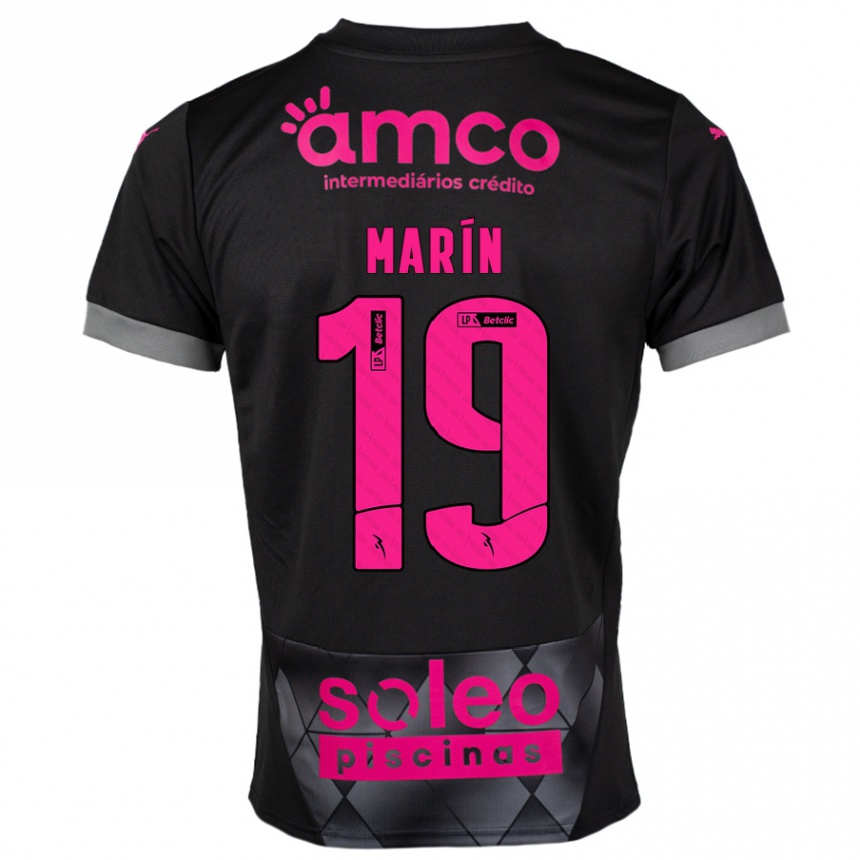 Kids Football Adrián Marín #19 Black Pink Away Jersey 2024/25 T-Shirt Australia