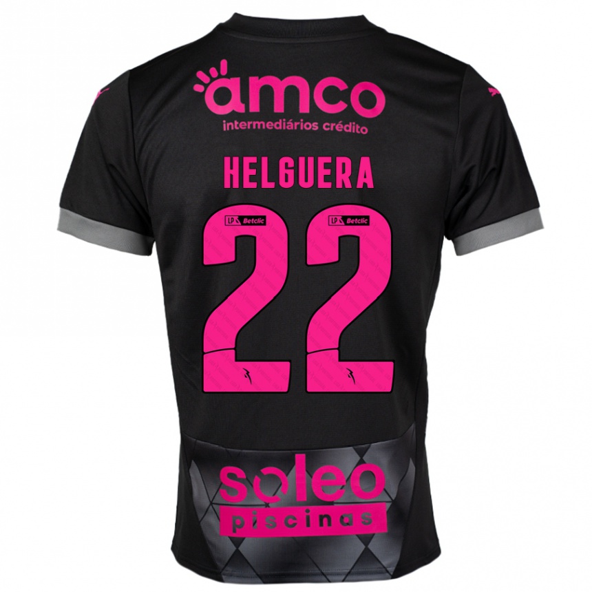 Kids Football Thiago Helguera #22 Black Pink Away Jersey 2024/25 T-Shirt Australia