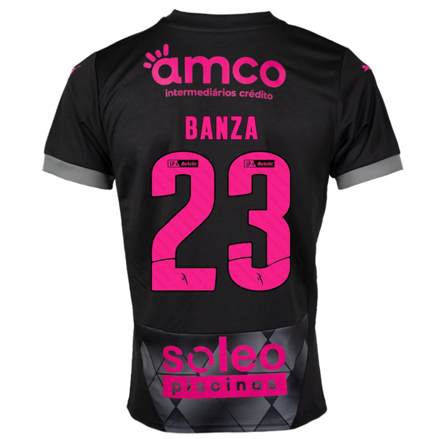 Kids Football Simon Banza #23 Black Pink Away Jersey 2024/25 T-Shirt Australia